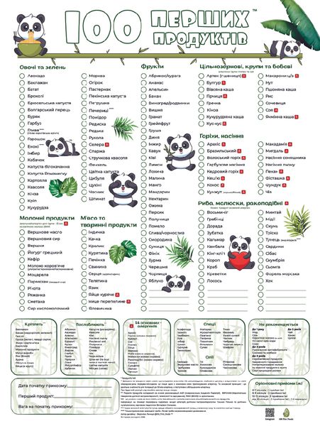 Планер 100 перших продуктів(магнітний) маркер у ПОДАРУНОК Панда 9856598659384 фото