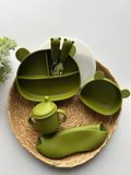Набір посуду для першого прикорму Великий (кришка у Подарунок) Army Green 8379582654134351 фото